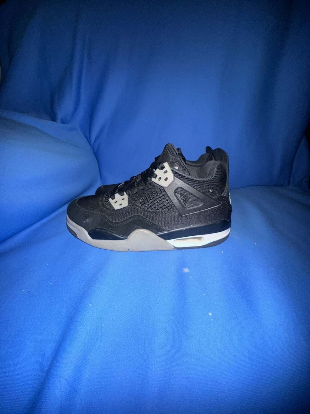 Air Jordan 4 Retro SE Black Canvas Sneakers Womens 6.5